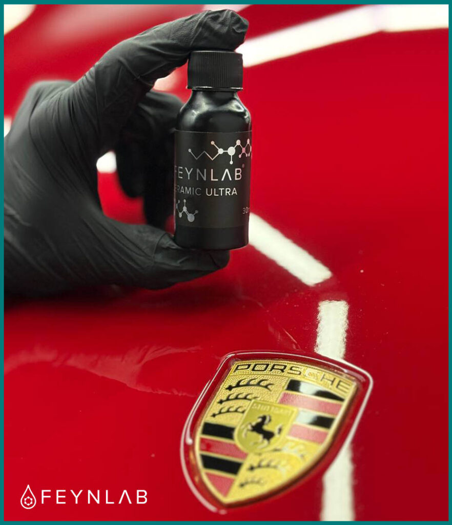 Керамика Feynlab на фоне красного Porsche фото